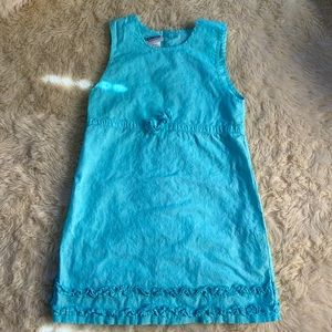 Blue eyelet shift dress